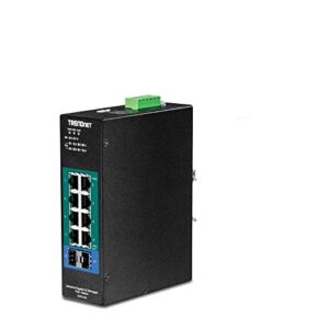 TRENDnet 10-Port Industrial Gigabit L2 Managed PoE+ DIN-Rail Switch