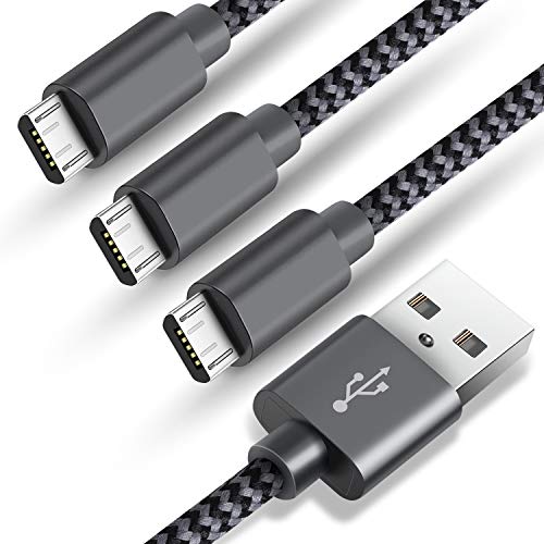 SUCESO Micro USB Cable [3Pack 1M+2M+2M] Android Charging Fast Charger Cable Nylon Data Sync Cord Compatible with Samsung Galaxy S7 S6 edge S5 J3 J5 J7