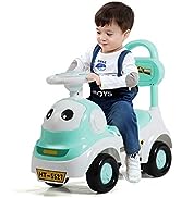 GYMAX Kids Ride on Truck, Toddlers Walker Learning Car with Bubble Maker/Tipping Bucket, Headligh...