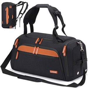 Gym Bag with Shoes Compartment and Wet Pocket; 42L Sport Travel Duffel Bag for Men and Women; Weekender Overnight Bag with Shoulder Strap for Travel