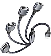 Basesailor USB Splitter Y Cable 0.3M/2Pack,USB A 1 Male to 2 Female Extension Cord Converter,Dual...