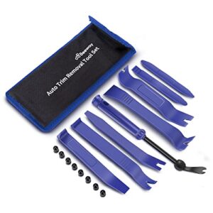 BEEWAY Auto Trim Removal Tool Set - 17in1 Car Upholstery Repair Kit/Fastener Remover/Pry Tools for Interior Trim Panel Door Window Audio Dashboard with Storage Pouch