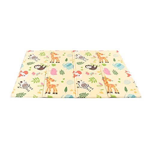 KandyToys Folding Wild Life Baby Play Mat | Thick Padded XPE Baby Crawl Mat | Waterproof | Safe