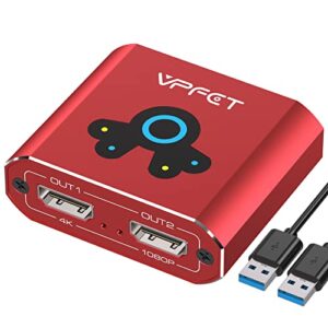 VEDINDUST HDMI Splitter Extend 4K@60HZ USB HDMI to Dual HDMI Adapter Support Mirror or Extend only for computer versions Windows 7/Windows 10/Windows 11