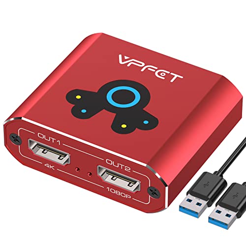 VEDINDUST HDMI Splitter Extend 4K@60HZ USB HDMI to Dual HDMI Adapter Support Mirror or Extend only for computer versions Windows 7/Windows 10/Windows 11