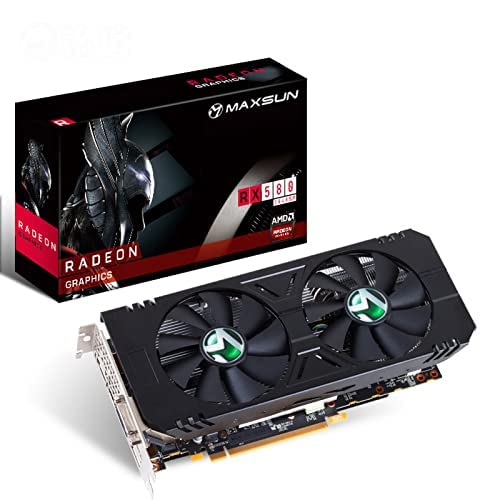 maxsun AMD Radeon RX 580 8GB 2048SP GDDR5 Computer Video Graphics Card GPU for PC Gaming 256-Bit DirectX 12 DVI