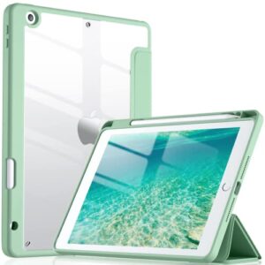 Vobafe Transparent Case for iPad 9th 8th 7th Generation 10.2 Inch (2021/2020/2019 Model) with Pencil Holder