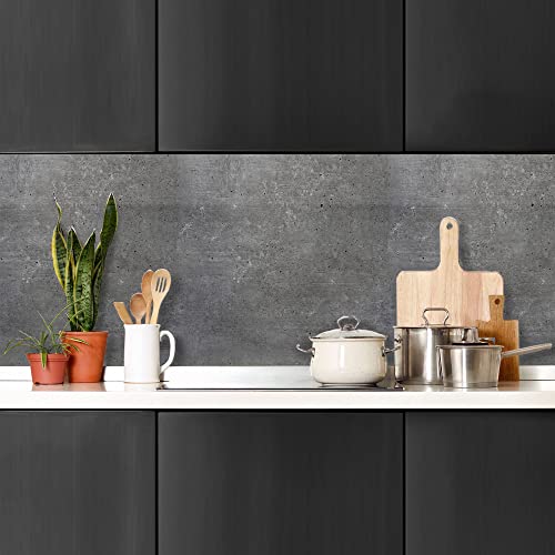 CREARREDA Kitchen Splash Guard Panel Wall Sticker Concrete Finish 60_x_60_cm 100% Made in Italy with Non-Toxic