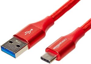 Amazon Basics Double Braided Nylon USB Type-C to Type-A 3.1 Gen 1 Cable | 1.8 m
