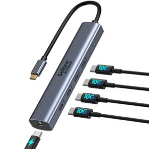 10Gbps USB C Splitter 5 in 1 USB C Hub with 100W Power Delivery