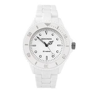 Sekonda White 36mm Analogue Quartz Watch Illuminated Hands and Markers 50m Water Resistant 2 Year Warranty