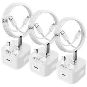 iPhone USB C Fast Charger [Apple MFi Certified] 3Pack 20W PD iPhone Charger USB C Plug with 6FT Fast Charging Cable for iPhone 14/13/12/11 Pro/Pro Max/XS Max/XS/XR/X/SE 2022/8