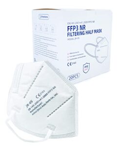 20x FFP3 Face Masks UK | Individually Packed | CE Certified | 5 Layers | 99% Filtration | Nose Clip | Ear Loops | Easily Breathable | Protection for Outdoor & Indoor | Used by Healthcare Professionals
