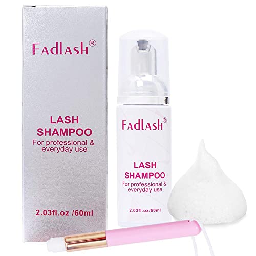 Lash Shampoo for Eyelash Extension 60ml Lash Cleaner Eyelash Shampoo With a Soft Brush(Lash Shampoo-2.2 OZ)