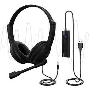 USB Headset with Microphone for PC Laptop