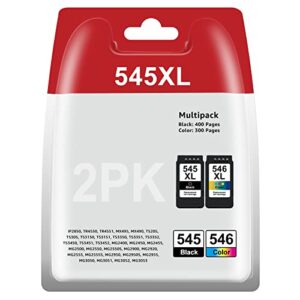 PG-545XL/CL-546XL Ink Cartridges Black and Colour Replacement for Canon 545 546 Ink Cartridges Compatible for Canon Pixma MG3050 TS3150 MG2550S MG2950 MG2450 TR4550 MG2500 MX495 TS3100 TS3355 TS335