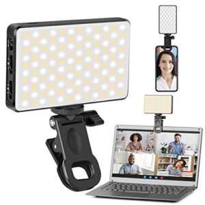 LED Selfie Light Fill Video Light with Front & Back Phone Clip