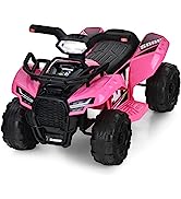 GYMAX Kids Electric Quad Bike, ATV Ride On Car with Bluetooth, Lights, Two-Speed Regulation and S...