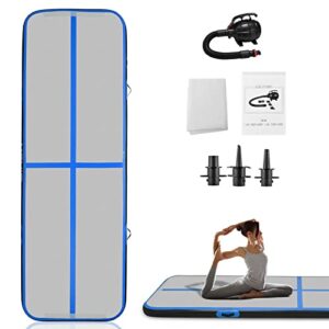 Yamvisa 3M/4M Inflatable Gymnastics Mat Air Track Mat 10CM Thick Tumbling Mat Airtrack Gymnastics Mat Tumble Tracks with Electric Air Pump for Home Use/Training/Cheerleading/Yoga/Water Fu