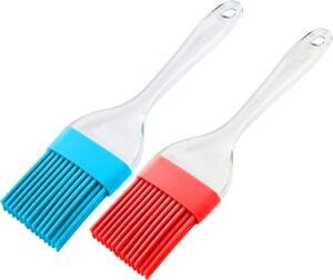 Hno 2 Pastry Brush and Basting Brush for Oil Paint Brushes BBQ Sauce Egg York Glazes Silicone Brush Meat Baster Kitchen Gadgets Pastry Brushes Silicone Pastry Brush (Red