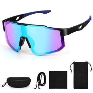 Auniq Polarized Cycling Sunglasses for Men Women Sports Sunglasses UV400 Protection Outdoor Goggles Windproof Glasses Biking Glasses for Hiking Climbing Fishing Driving Surfing Golfing