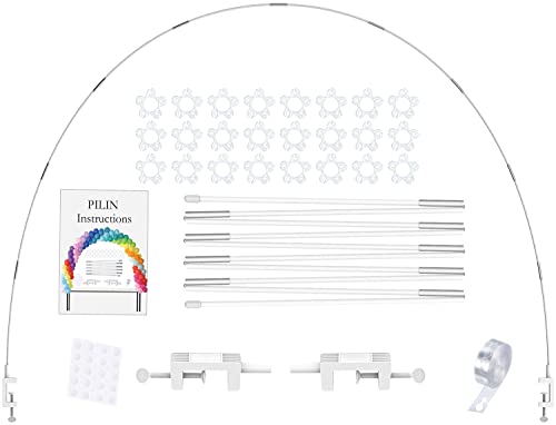 PILIN White Adjustable Table Balloon Arch Stand Kit for Birthday Wedding and Graduation Party Decoratio
