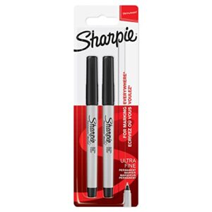 Sharpie Permanent Markers | Ultra-Fine Point | Black | 2 Cou
