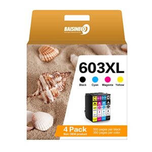 BAISINECO 603XL Ink Cartridges Multipack Replacement for Epson 603 XL with Expression Home XP-2105 XP-2100 XP-3100 XP-3105 XP-4100 XP-4150 Workforce WF-2810 WF-2830 WF-2835 WF-2850 (B/C/M/Y