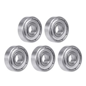 sourcing map S608ZZ Stainless Steel Ball Bearing 8x22x7mm Double Shielded S608Z Bearings (Z2 Lever) 5-Pack