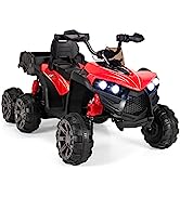 GYMAX Kids Ride on Car, 12V Battery Powered Licensed Toy Car with Remote Control, Music, Story, U...