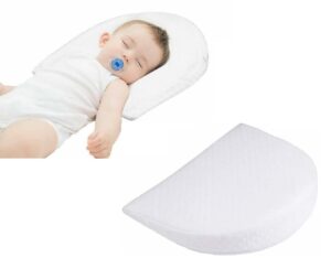 Soodie&Zuzu's Baby Soft Round Wedge Pillow Anti Re-flux Colic Cushion Anti Milk Choking Baby Pillow For Pram Crib Cot Bed Newborn Toddler Kids Bed 31x29x7.5 CM Washable Removable Cove