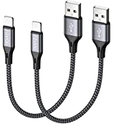 iPhone Charger Cable Short 30CM/1FT, RAVIAD [MFi Certified] Lightning Cable Nylon Braided iPhone ...