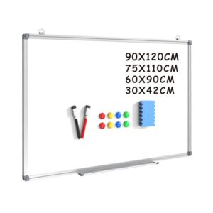DOLLAR BOSS Magnetic Whiteboard 60 X 90 cm Dry Erase White Board for Walls with Pen Tray
