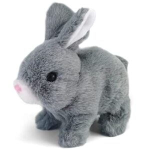 Toy Rabbit for 1-6 Year Old Walking Rabbit Toys for Kid Toy Electronic Interactive Rabbit Toy Gifts Age 2 3 4 5 Plush Rabbit Toy for Boy Baby Girls Birthday Gift Present 1-6 Years Old (grey rabbit)