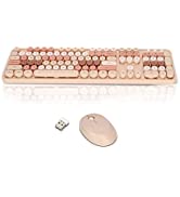 Topiky Wireless Keyboard and Mouse Combo, 2.4 G Wireless USB Receiver, Retro Keyboard and Silent ...