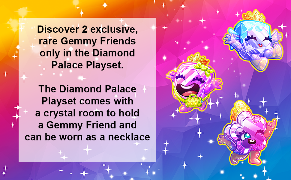 Pinky Promise Diamond Palace Playset box with text box describing contents
