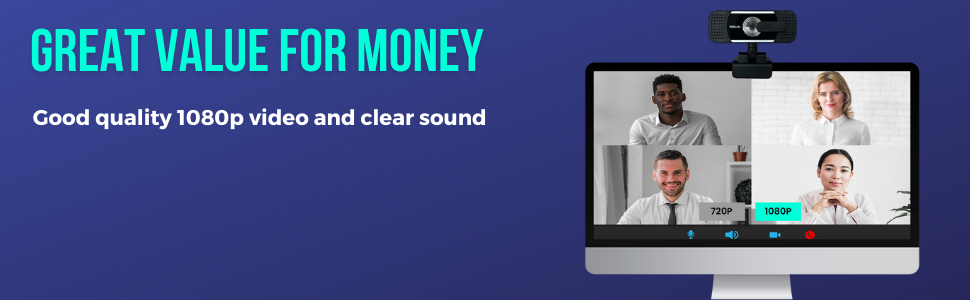 1080p webcam with microphone 