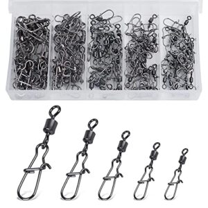 Realure 100 Pcs Rolling Fishing Swivels and Clips