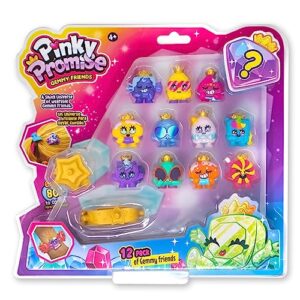 BANDAI TH00004 Royals 12 Pack | This Pinky Promise Multipack Contains 12 Collectable Gemmy Friends 1 Bracelet and 1 Hairclip Combine Gems and Girls Jewellery for Wearable Fu
