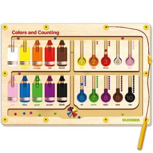 QUOKKA Magnetic Colour and Number Maze Toy - Colour Sorting Toys for Toddlers - Learning Toys for 2+ Year Old - Kids Travel Games for Plane Car Road Trip Activities - Travel Toys for 2+ Year Olds