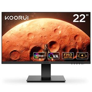 KOORUI Monitor 21.5 Inch Gaming Monitor FHD 1080P/Full HD 100HZ PC Monitor VA Panel LCD Display with Speakers FreeSync G-SYNC Compatible (HDMI/VGA/VESA Compatible/Audio Terminal) S01