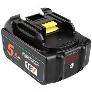 QUPERR 18V 5.0Ah Li-ion Replacement Batteries with Indicator (LED Display) Compatible with Makita 18V Battery BL1850 BL1850B BL1840 BL1830 BL1830B BL1860 BL1840B BL1845 BL1815 632B77 LXT