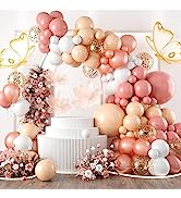 FEYG Boho Balloon Arch Kit, 111pcs Dusty Pink Blush Balloons Garland Kit with Pink Balloons, Rose...
