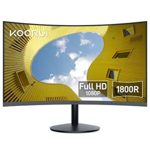 KOORUI 24 inch FHD Monitor - 1080P Curved Computer Monitor