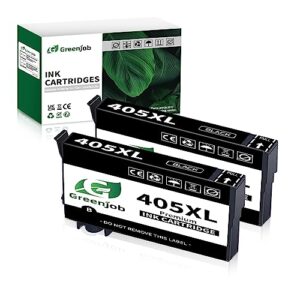 Greenjob 405XL Ink Cartridges Multipack Replacement for Epson 405 XL Black Compatible with Workforce Pro WF-3820 WF-4820 WF-7310 WF-7830 WF-7835 WF-7840 WF-3825 WF-4825 WF-4830 Printer (2 Black)