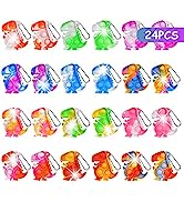 Ainiv 12PCS Fidget Bracelet Toys, Silicone Push Pop Bubble Wristband, Rainbow Multicolor Stress R...