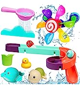 Jiosdo Bath Toys, 24Pcs Kids Bath Toys Balls Track Game Bath Shower Bathtub Toys, Water Slide wit...