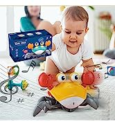 Crab Toy, Crawling Crab Toy With Music and LED Light, Interactive Crab Baby Toy Automatically Avo...