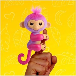 Fingerlings 2023 NEW Interactive Baby Monkey Reacts to Touch – 70+ Sounds & Reactions – Charli (Purple)