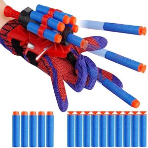 Spider Shooter Boys Girls Toy - 2023 Upgraded Web Shooters for Kids Super Hero Toys with Spider Gloves Launcher Wrist Toys Set 2 Kinds Soft Bullets for Boy Girl Age 3-14 Birthday Gifts